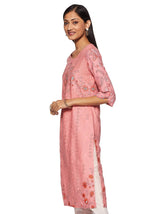 Peach Cotton Straight Kurta RANGRITI